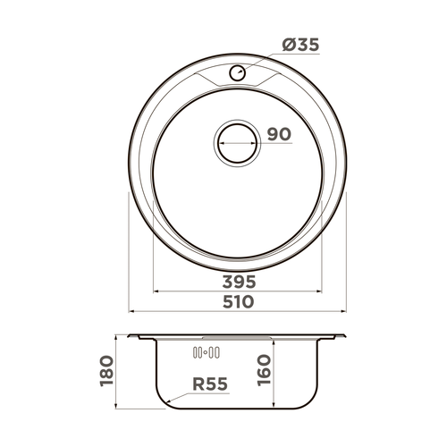 кухонная мойка Omoikiri Asida 51-IN нерж. сталь/нержавеющая сталь