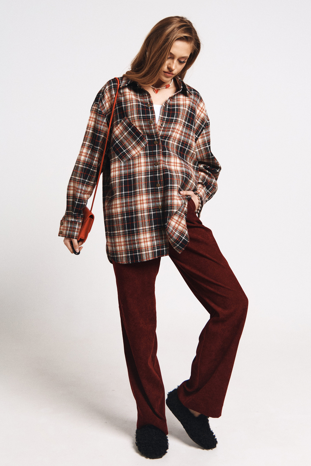 Брюки штрукс бордовый