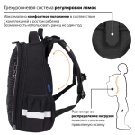 Ранец BRAUBERG LUMINOUS, 2 отделения, с брелоком, "Scorpio", СВЕТЯЩИЙСЯ РИСУНОК, 38х29х16 см, 271368