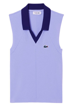 Женское теннисное поло Lacoste Sleeveless Stretch Knit Tennis - purple/navy blue