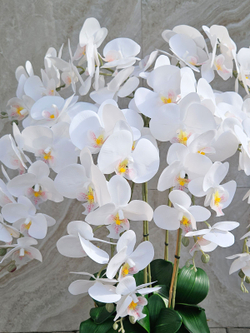 Искусственные цветы Орхидеи Люкс 7 веток 65см в широком кашпо