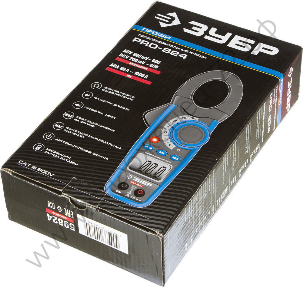 ЗУБР ТК-1000 Цифровые токовые клещи (59824)