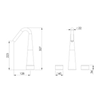 Смеситель для раковины HAPA A Portuguesa на 3 отверстия (цвет - брашированный никель BN) PRT.0001.BN