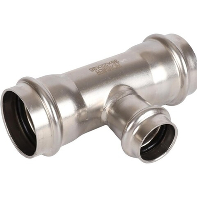 ROMMER Тройник переходной 35x22x35 из нержавеющей стали прессовой
