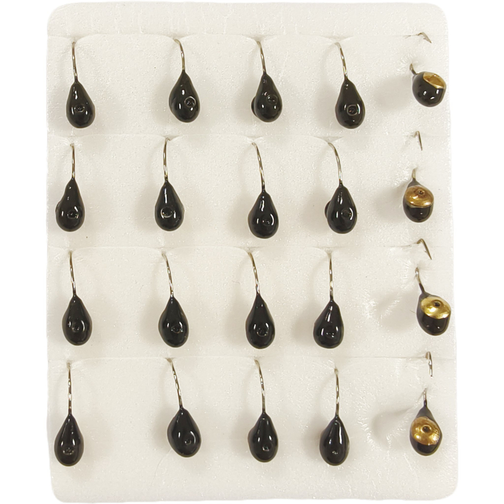 Мормышки Капля d 4мм. 0.85гр. Вольфрам. С коронкой (набор 20 штук)