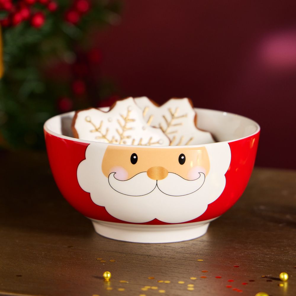 НАБОР ПОСУДЫ LEFARD "САНТА" 2 ПР. (КРУЖКА 355 МЛ, САЛАТНИК 12,5 СМ)