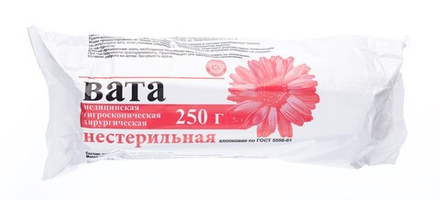 Вата ника хир. нестерильная 250 гр