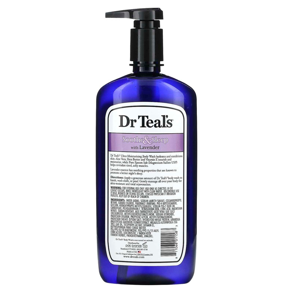 Dr. Teal's, гель для душа, с чистой английской солью, лаванда, 710 мл (24 жидк. унции)