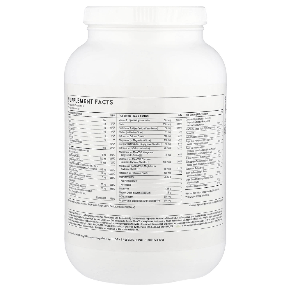 Thorne, MediClear-SGS™, с ванильным вкусом, 978 г (34,4 унции)