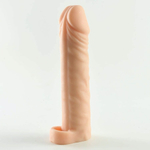 Телесная насадка Okoto с втулкой - 16 см. (Цвет: телесный)