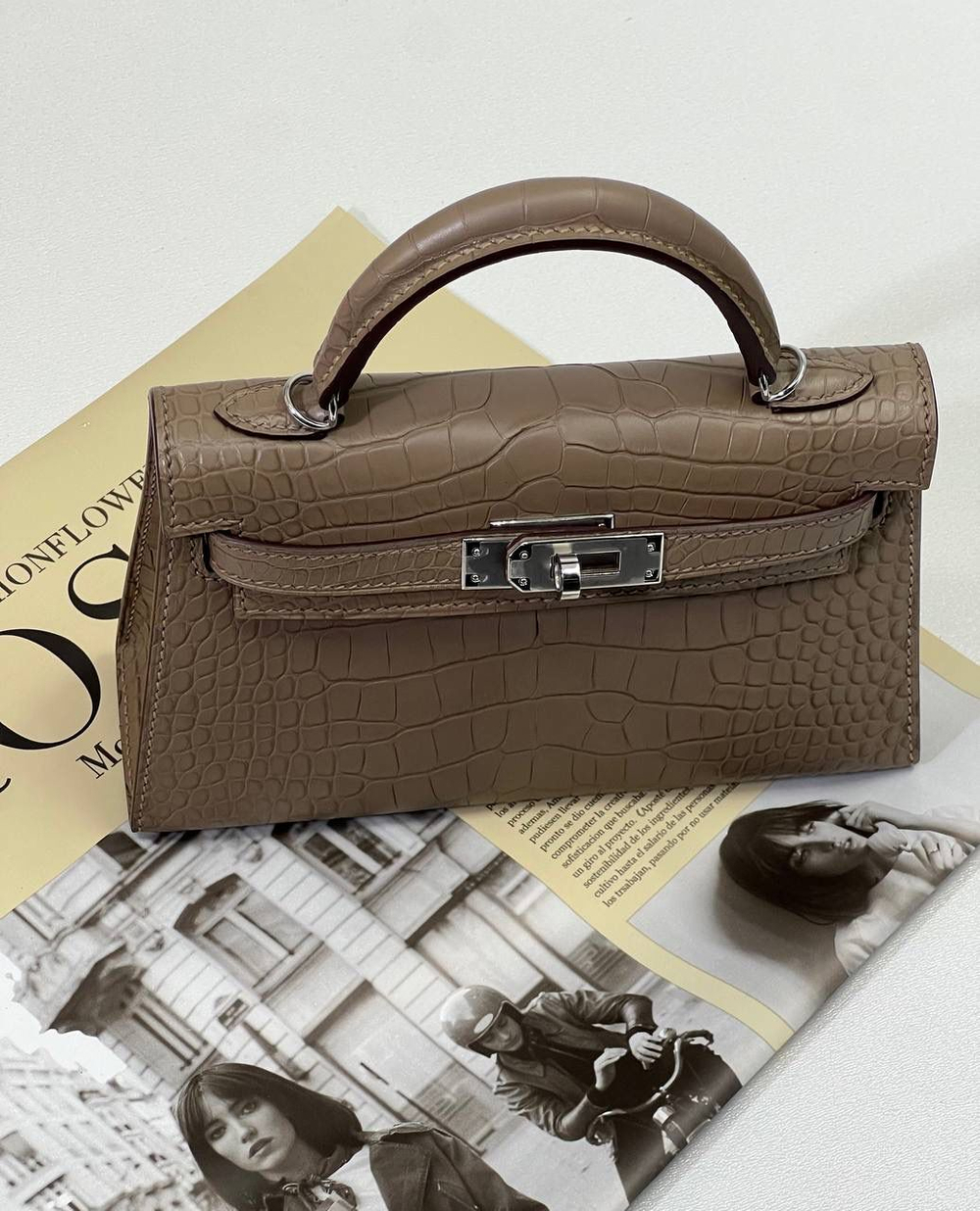 Сумка Hermes из кожи крокодила 20 см