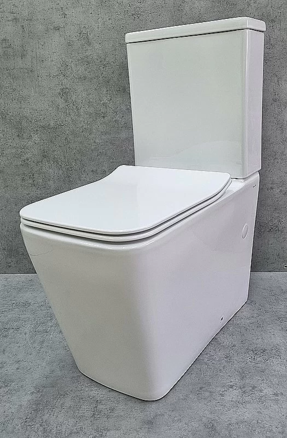 Унитаз напольный CeramaLux 2170AXMW белый матовый, безободковый, с бачком, с крышкой микролифт