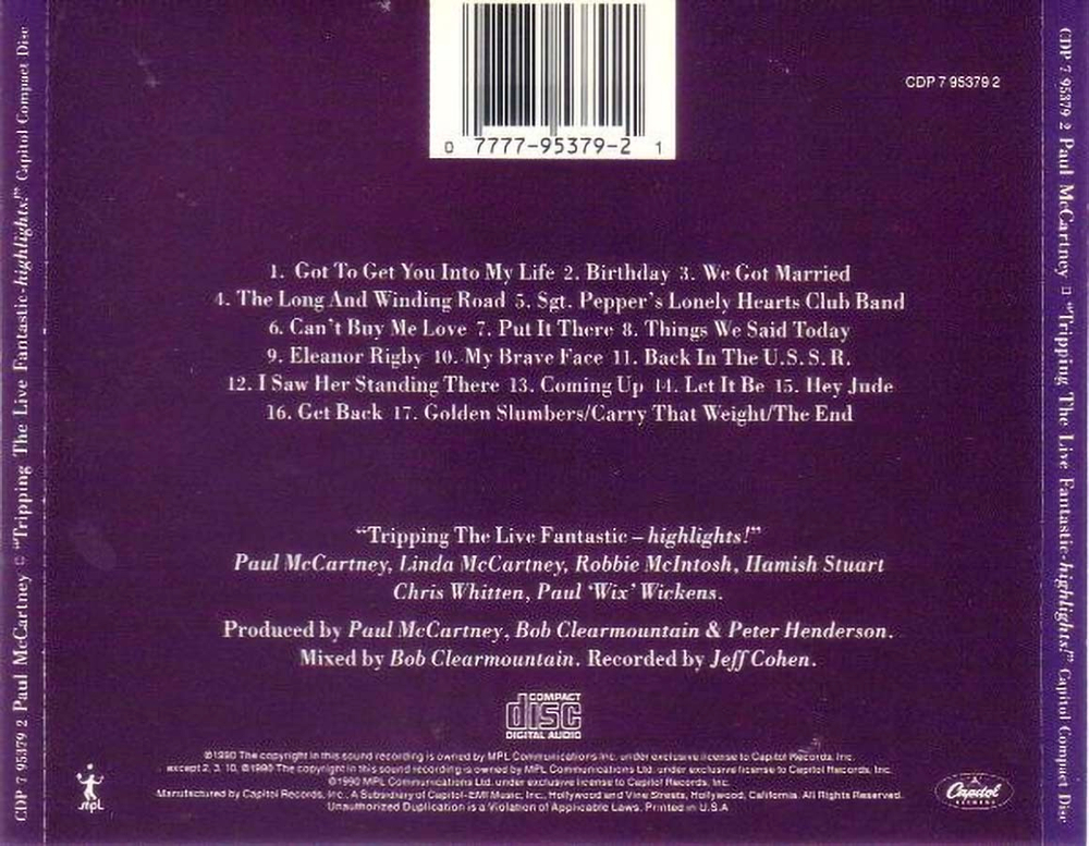 Paul McCartney / Tripping The Live Fantastic Highlights! (CD)