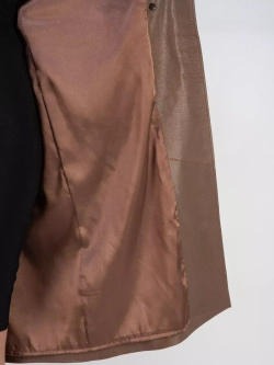 Тренч длинный кожаный с поясом плащ на осень