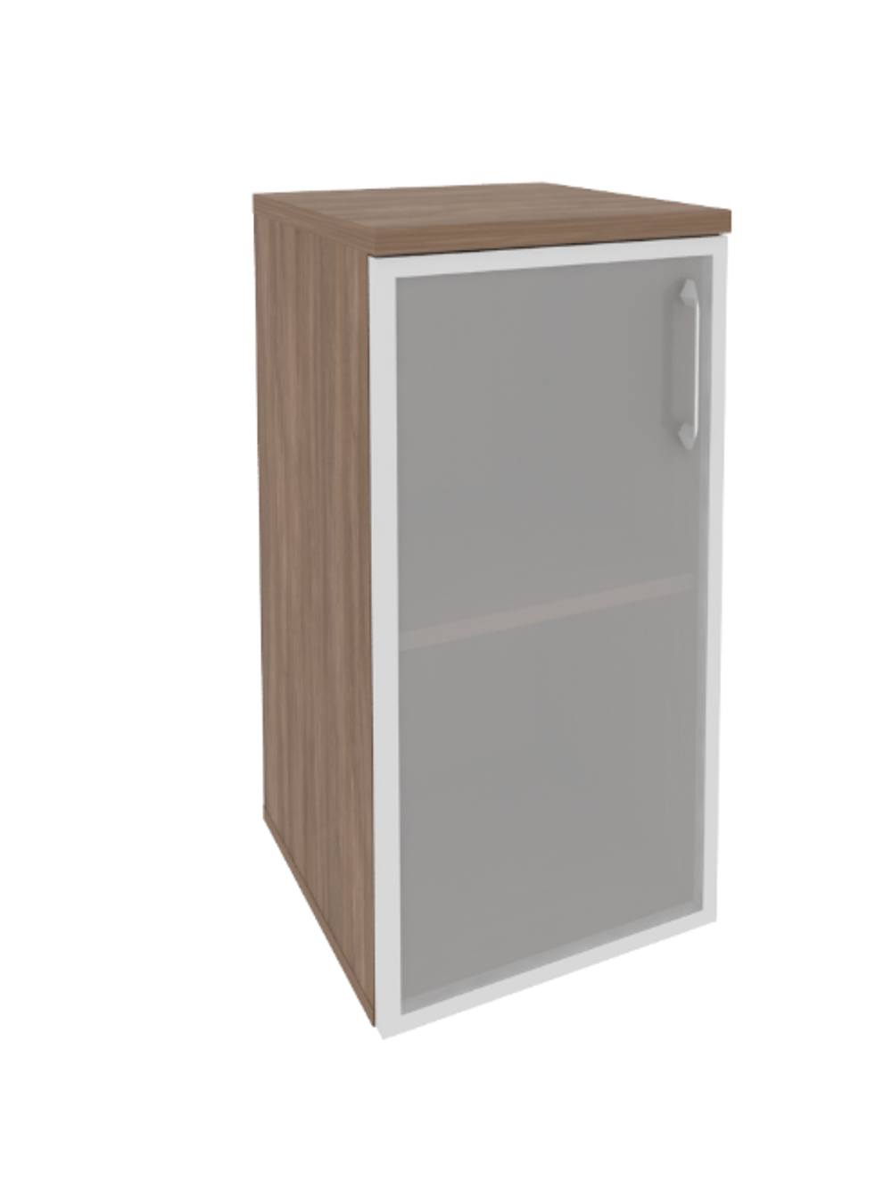 Шкаф низкий узкий со стеклом в раме Onix