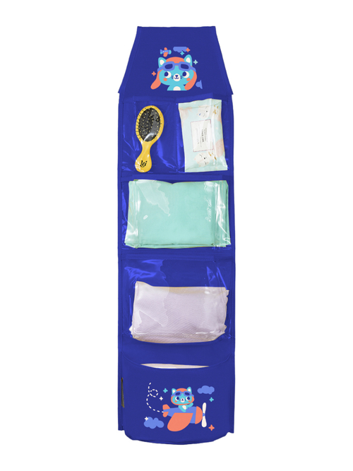 Кармашки для детского сада на липучке. Котик пилот