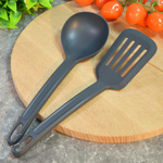 Набор кухонных принадлежностей: лопатка 24см, половник 23см "Basic", темно-серый