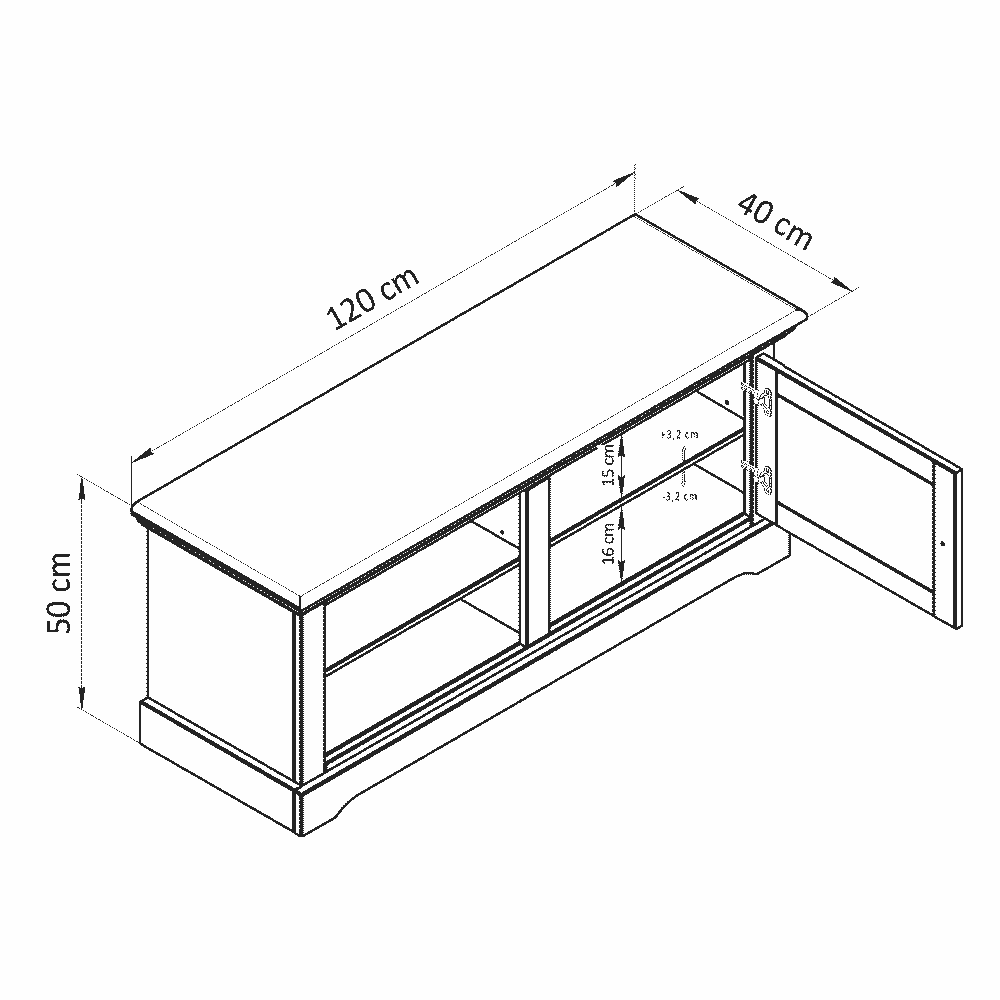 Обувница в прихожую Асти, с сиденьем из МДФ и натурального дуба