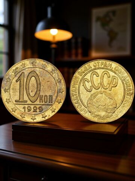 10 копеек 1929 года СССР Копия пробной советской монеты бронза