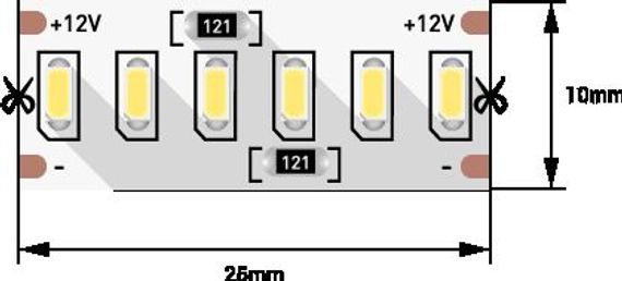 Светодиодная лента SWG 24W/m 240Led/m 3014SMD теплый белый 5M SWG4240-12-24-WW-M 009470