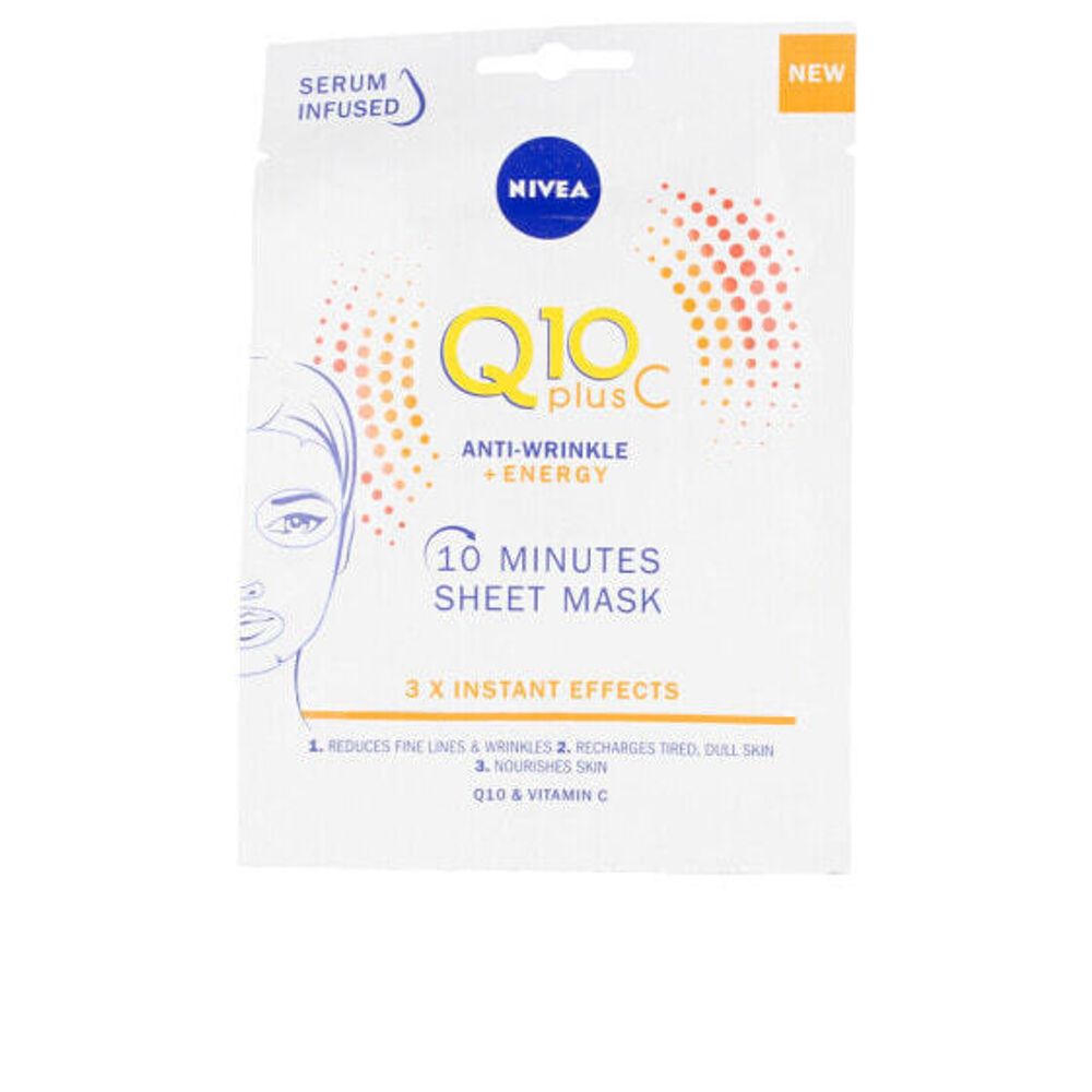 Nivea Q10 Plus C Anti Wrinkle + Energy 10 Minutes Sheet Mask Омолаживающая тканевая маска для лица против морщин