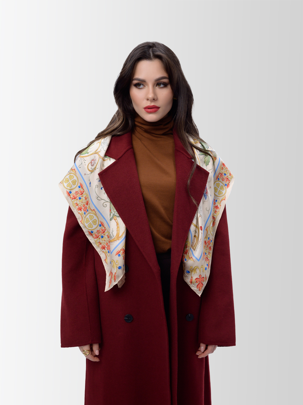 Платок «Зачатьевская роспись. Райский сад» 100% шёлк