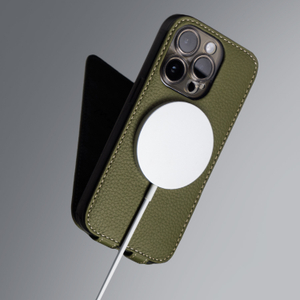 Чехол iPhone 16 Pro натуральная кожа сафьяно, цвета карамель