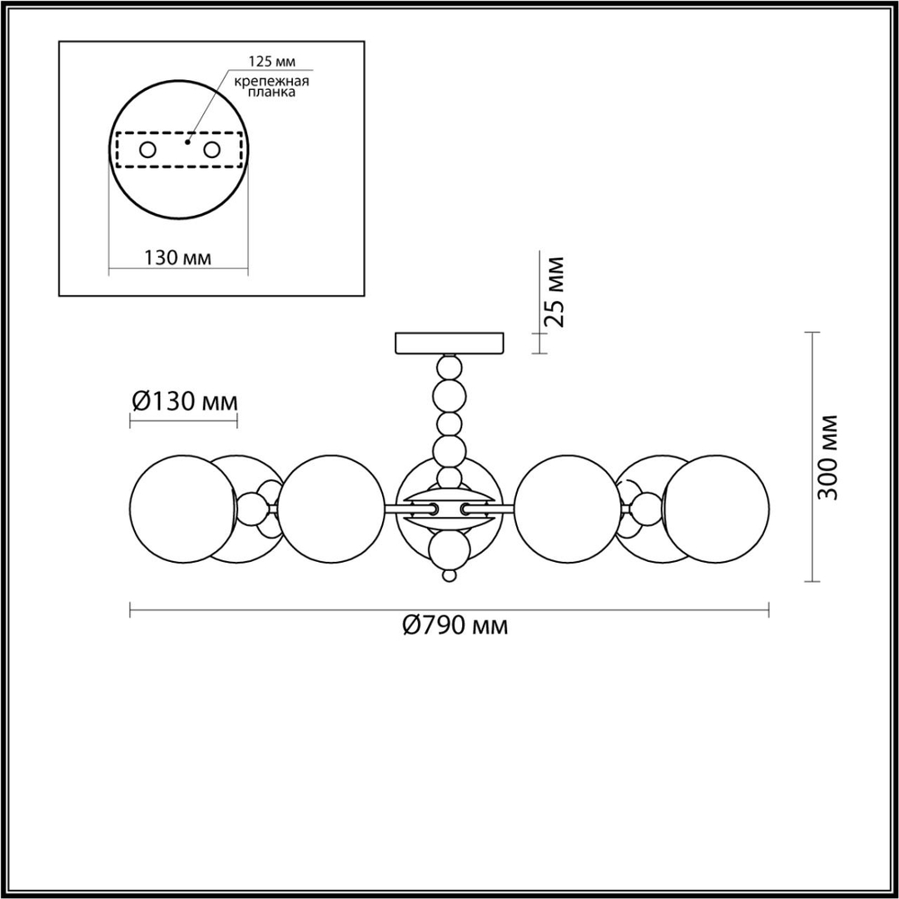 6525/7C MODERNI LN26 358 хром Люстра потолочная E14 7*40W 220V SUNDAY