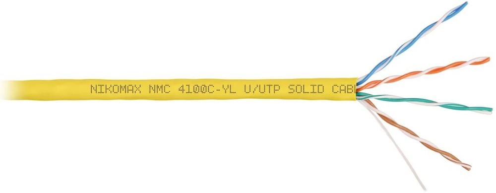 Кабель витая пара U/UTP 5e кат. 4 пары NikoMax NMC 4100A-YL