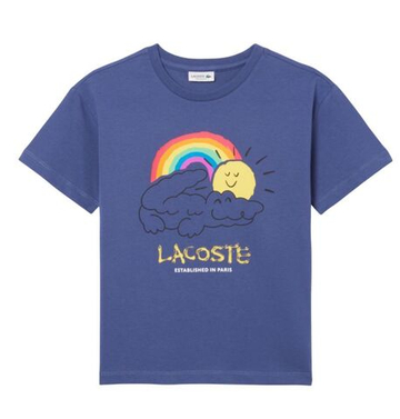 Футболка для мальчика теннисная Lacoste Printed Cotton - небесный