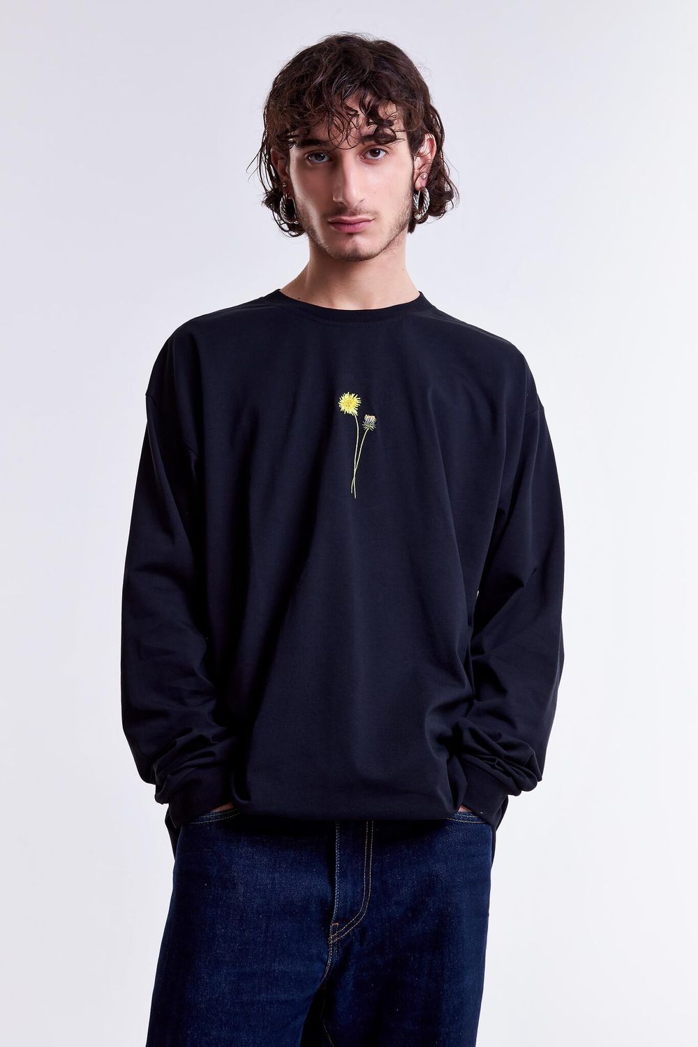 Лонгслив Гербарий Одуванчик Синий