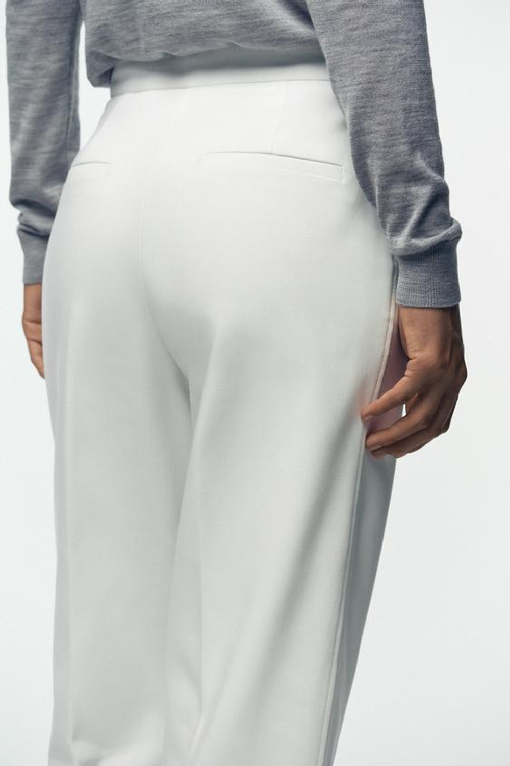 ZARA БРЮКИ С РАЗРЕЗАМИ СНИЗУ, ЭКРЮ