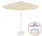 Зонт пляжный с базой на колесах Kiwi Clips&amp;Base, Ø225 см, бежевый