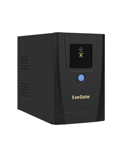 Источник бесперебойного питания Exegate EX292768RUS ИБП ExeGate SpecialPro UNB-650.LED.AVR.1SH.2C13.RJ.USB <650VA/360W, LED, AVR,1*Schuko+2*C13, RJ45/11,USB, металлический корпус, Black>