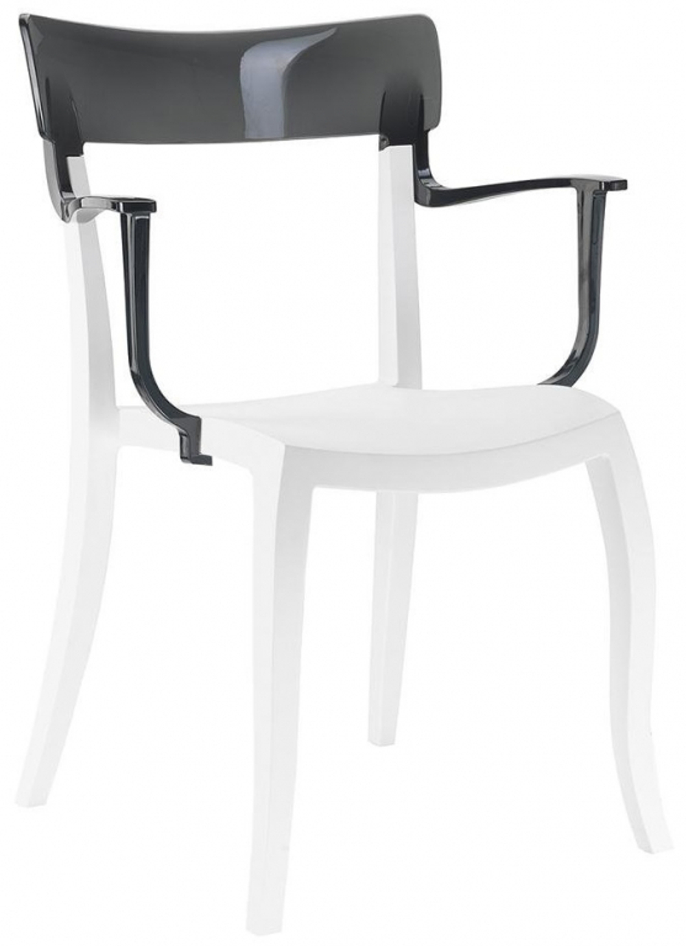 Кресло пластиковое Papatya Hera-K, белый, дымчатый