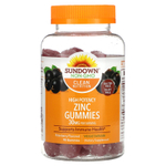 Sundown Naturals, жевательные таблетки с цинком, высокая эффективность, бузина, 30 мг, 90 жевательных таблеток (15 мг в 1 жевательной таблетке)