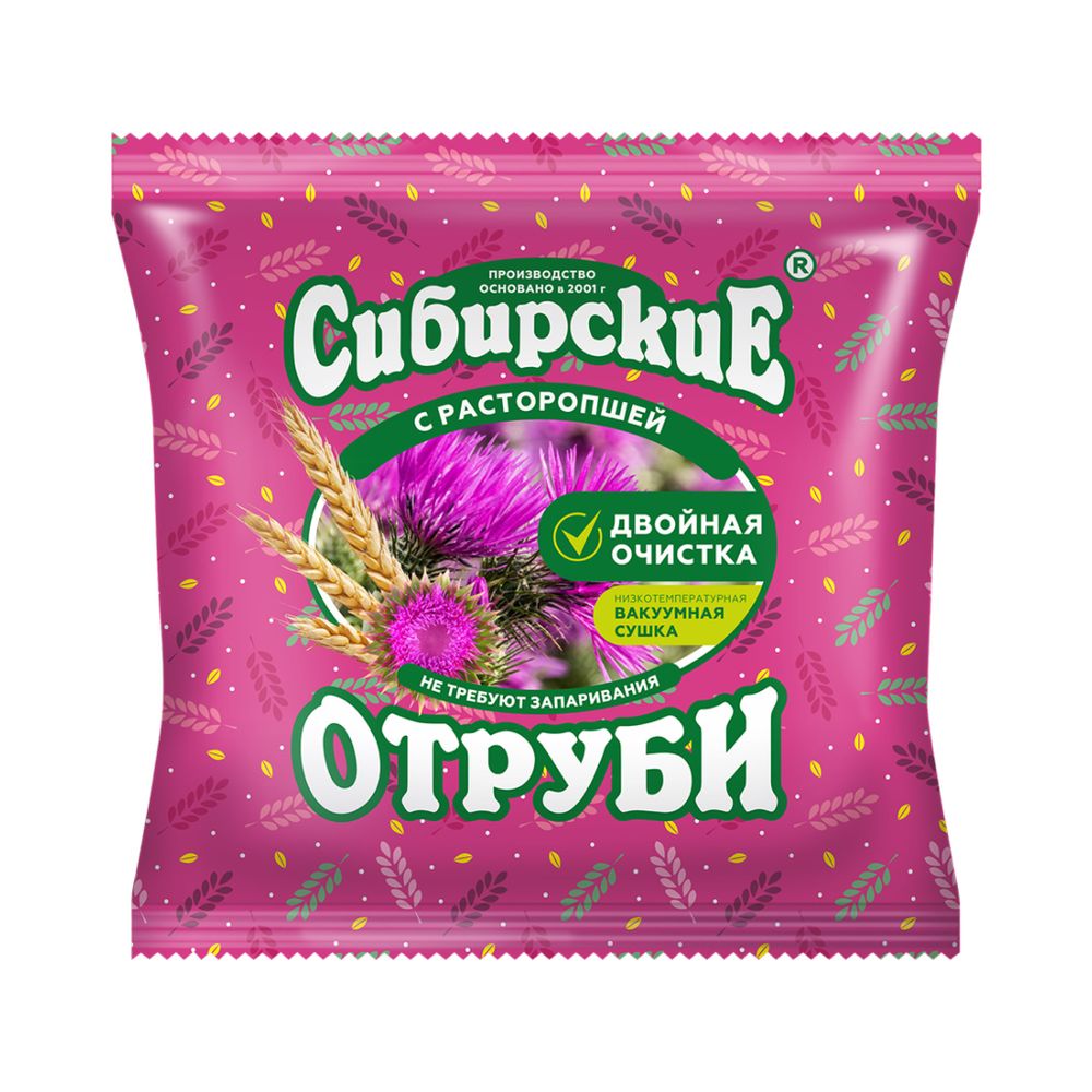 Отруби Сибирские Пшеничные с Расторопшей 200 гр (СИБИРСКАЯ КЛЕТЧАТКА)