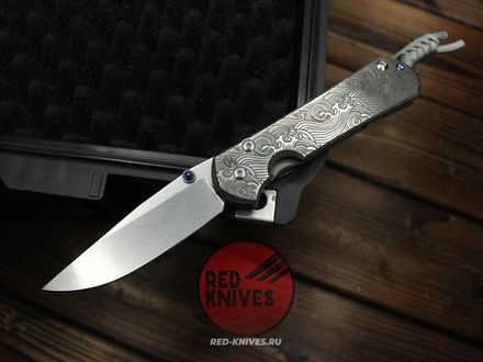 SPD X Chris Reeve Sebenza 31 Large Blue Wave - рук. титан, шайбы бронза, дэтенд керамика