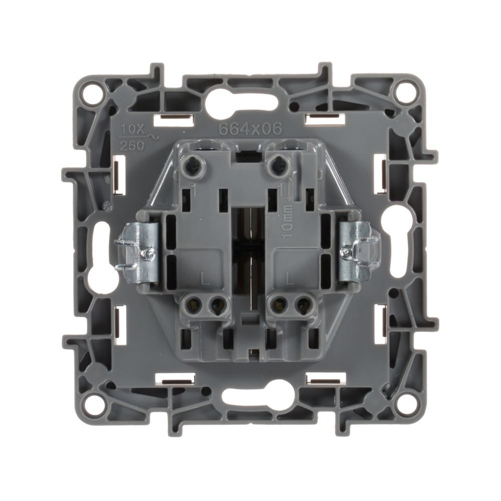 Выключатель 2х-клавишный 10А 250В слоновая кость ETIKA Legrand