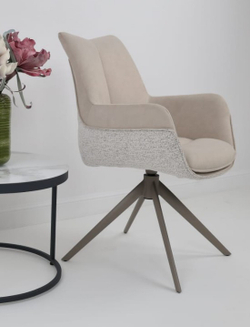 Стул PONTUS 360 град. поворот. RIELY-111 / PRESENT-120 Кремовый / Латте, ®DISAUR