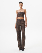 WASHED BROWN BANDEAU TOP