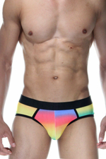 Разноцветные мужские трусы с пикантными вырезами сзади (Размер: S) (Цвет: разноцветный)