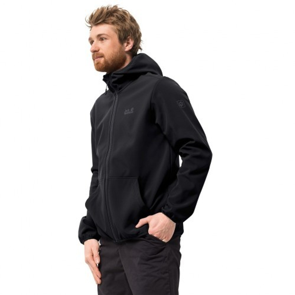 JACK WOLFSKIN куртка софтшел ( средний слой) ESSENTIAL PEAK JKT MEN 60000 BLACK