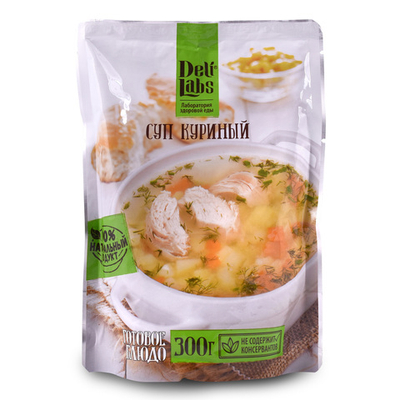 Готовое блюдо Суп куриный пакет 300 г DeliLabs