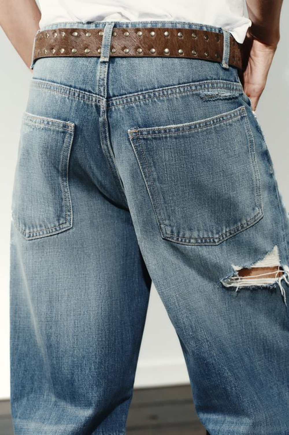 ZARA ДЖИНСЫ TRF BAGGY BALLOON СО СРЕДНЕЙ ПОСАДКОЙ, ИНДИГО