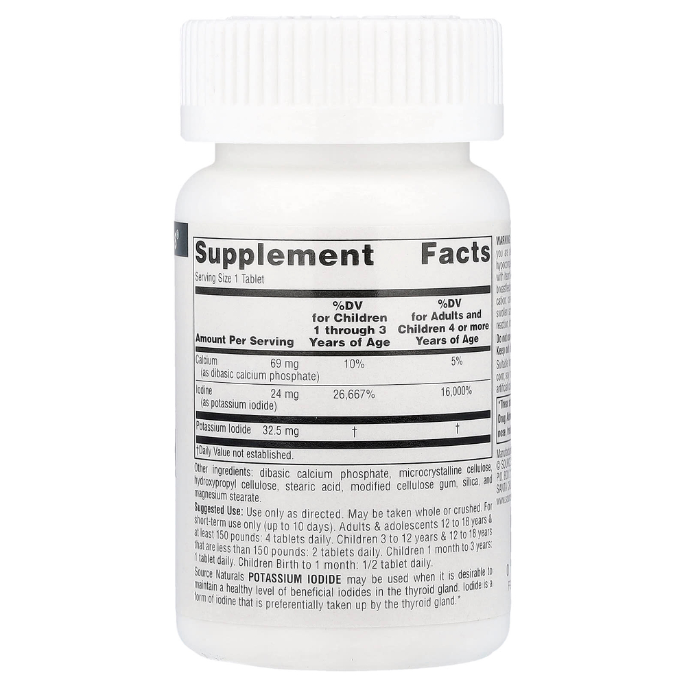Source Naturals, йодид калия, 120 таблеток