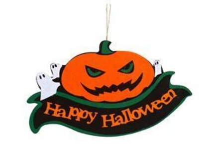 Баннер фетровый, Happy Halloween, Тыква злая, 38*23 см, 1 шт.