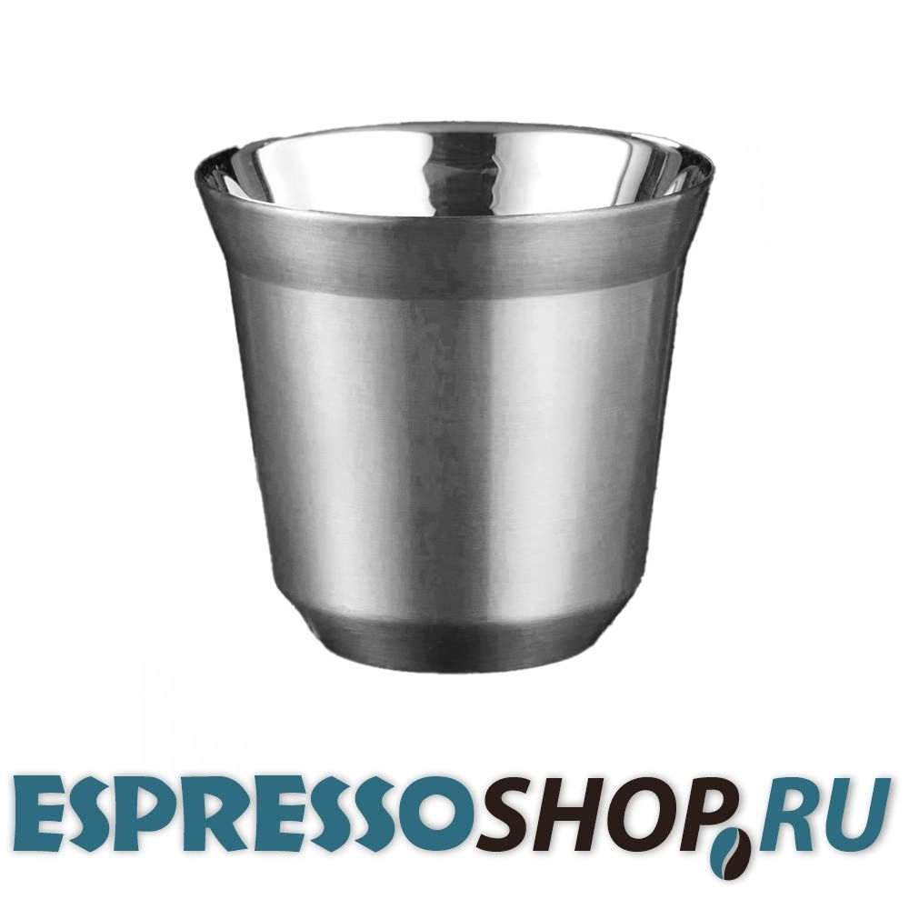 Кофейный бокал с двойными стенками 80 мл, серебристый