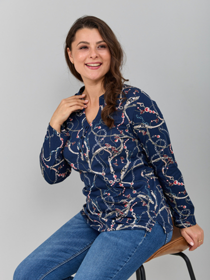 Блузка БЛ-22/синийремни-цепи