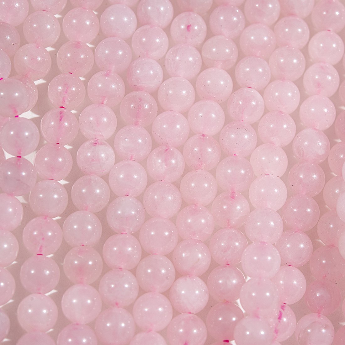 Розовый кварц натуральный, 8,5мм, бусины в форме шара